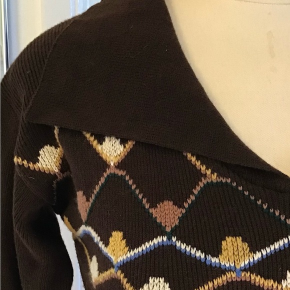 Vintage 1970s Boho Hippie chocolate sweater - Picture 5 of 8